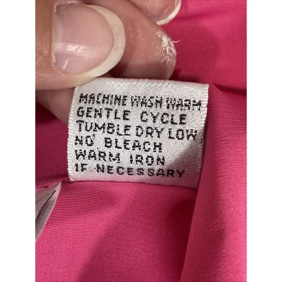 YVes Saint Clair Shirt Womens Size 8 Pink Button‎ Up Collared Summer Bright - Picture 7 of 10